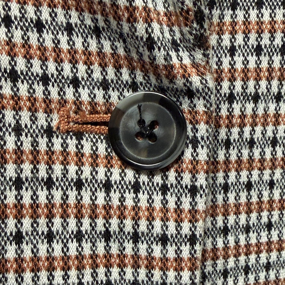 Nine West plaid mini-houndstooth Blazer size S  black white cinnamon EUC